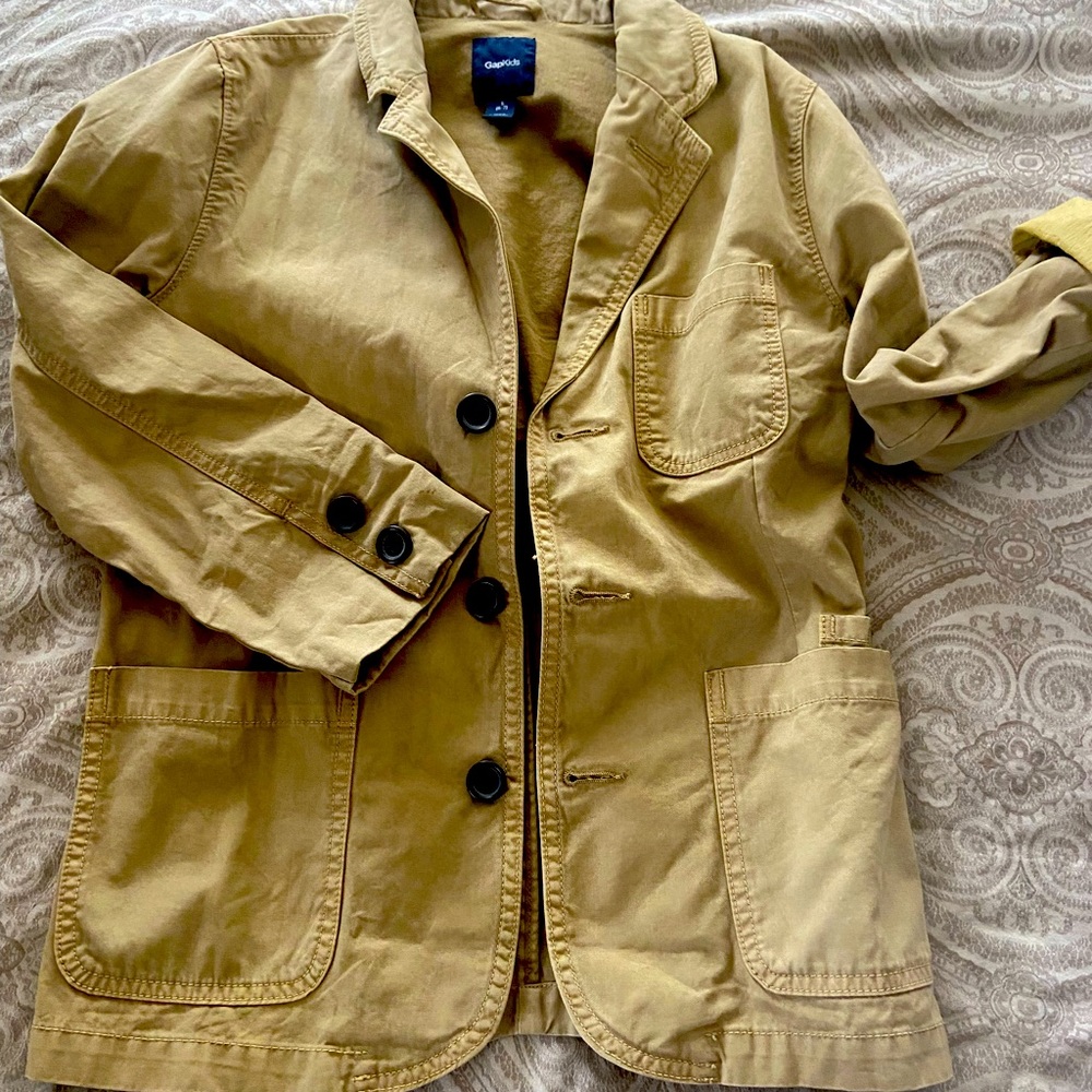 Tan boys blazer jacket. Baby Gap.